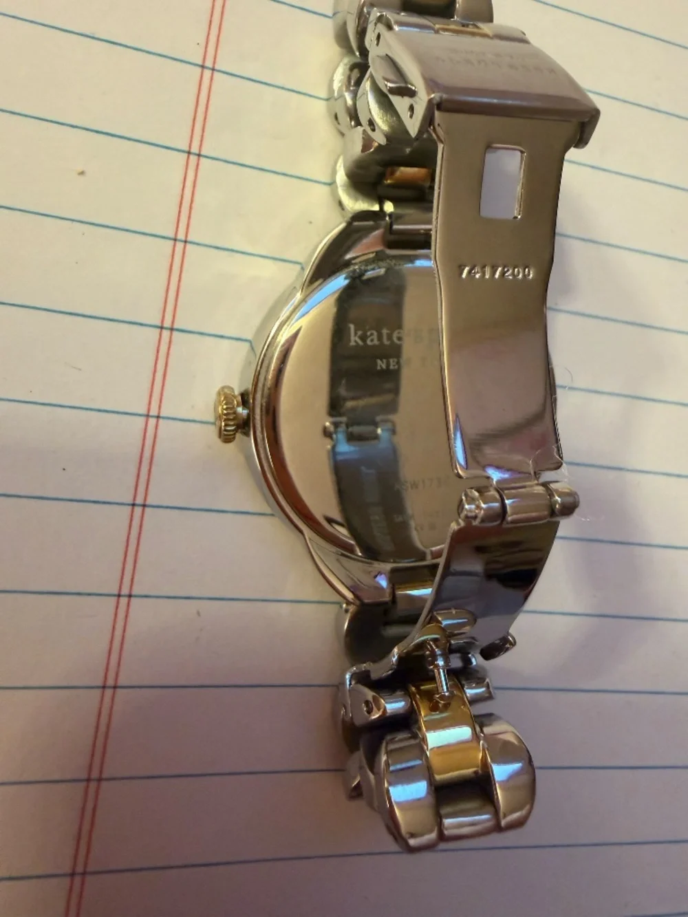 Kate Spade New York Two-Tone Gold & Silver Watch | Pink Dial | Extra Links + Box